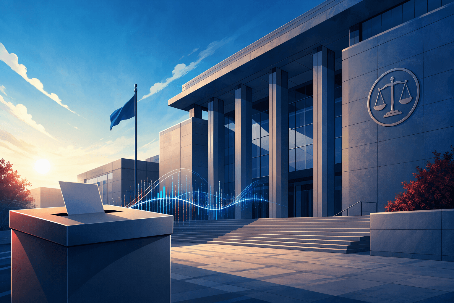 Courtroom scales - illustration, Jake Team LLC