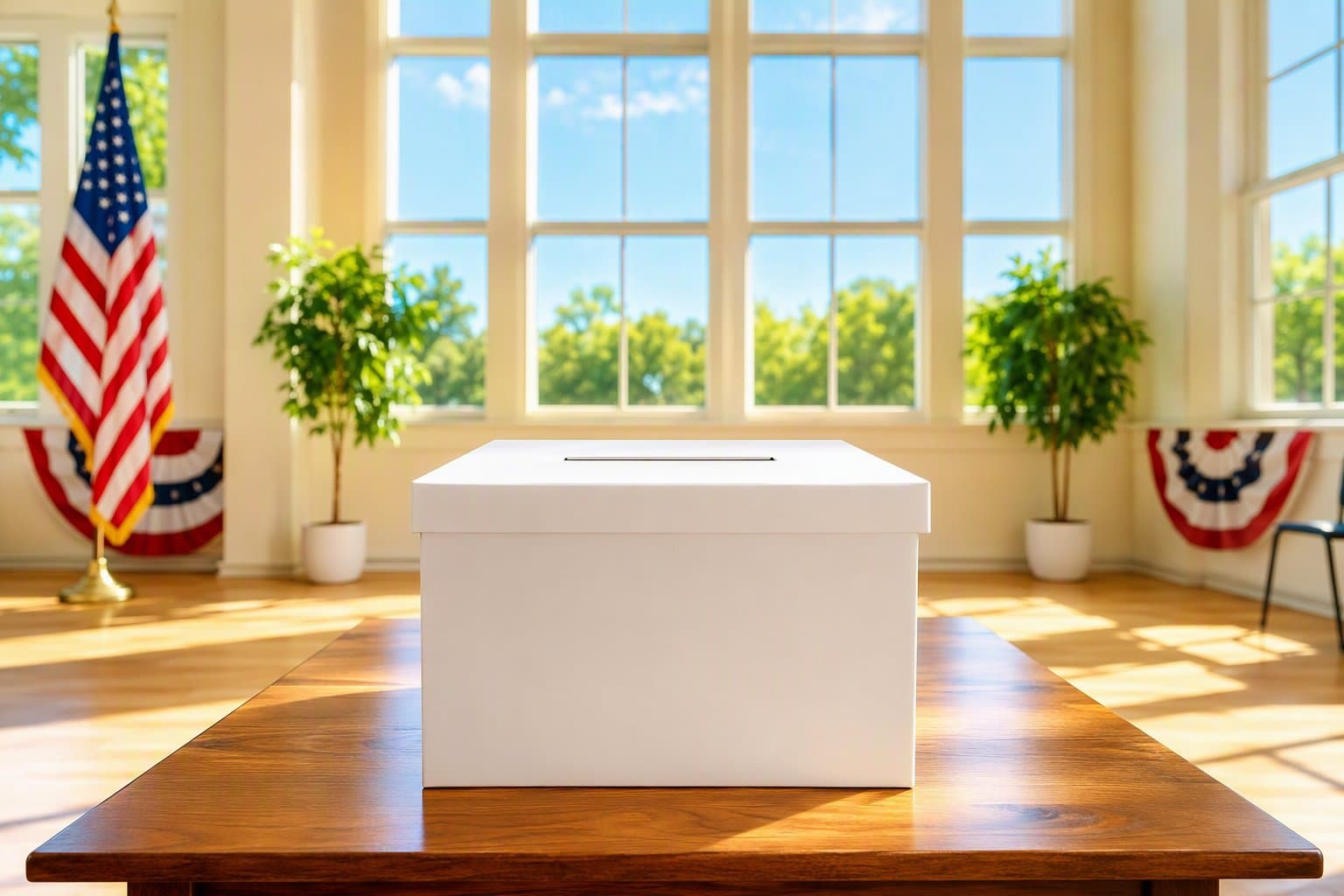 ballot box sunlight - illustration, Jake Team LLC