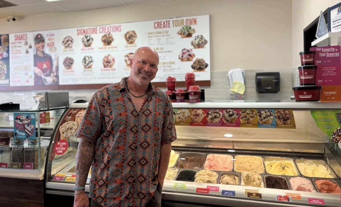 Joe Kolnick, co-owner of the Cold Stone Creamery at Power and Germann. Photo courtesy of Joe Kolnick