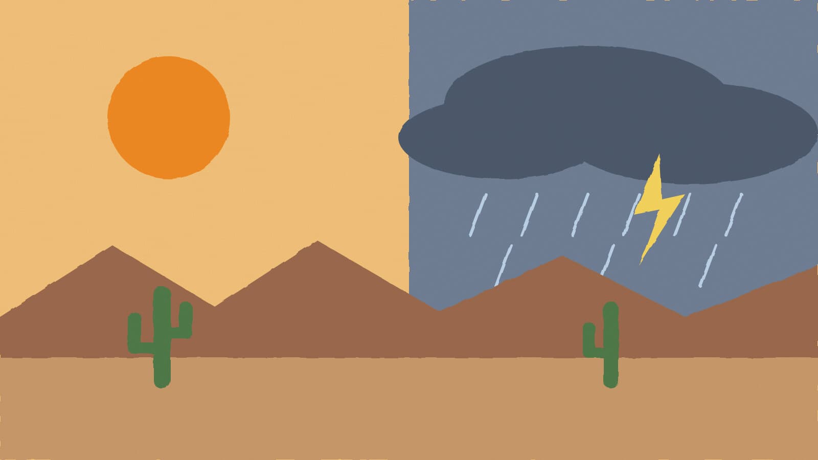 Desert storm clouds rolling in - illustration, Jake Team LLC