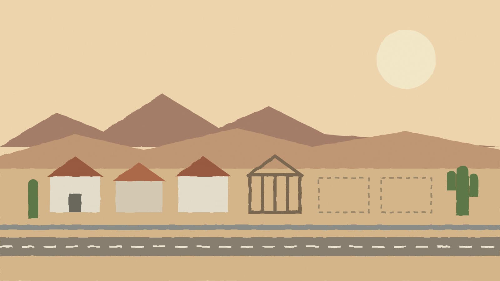 Desert homes under construction - illustration, Jake Team LLC