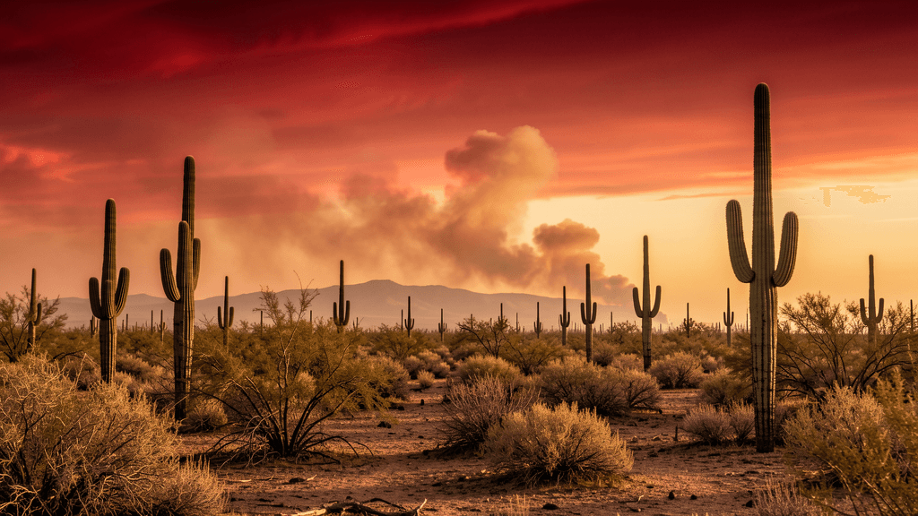 Arizona fire danger red flag warning — illustration, Jake Team LLC