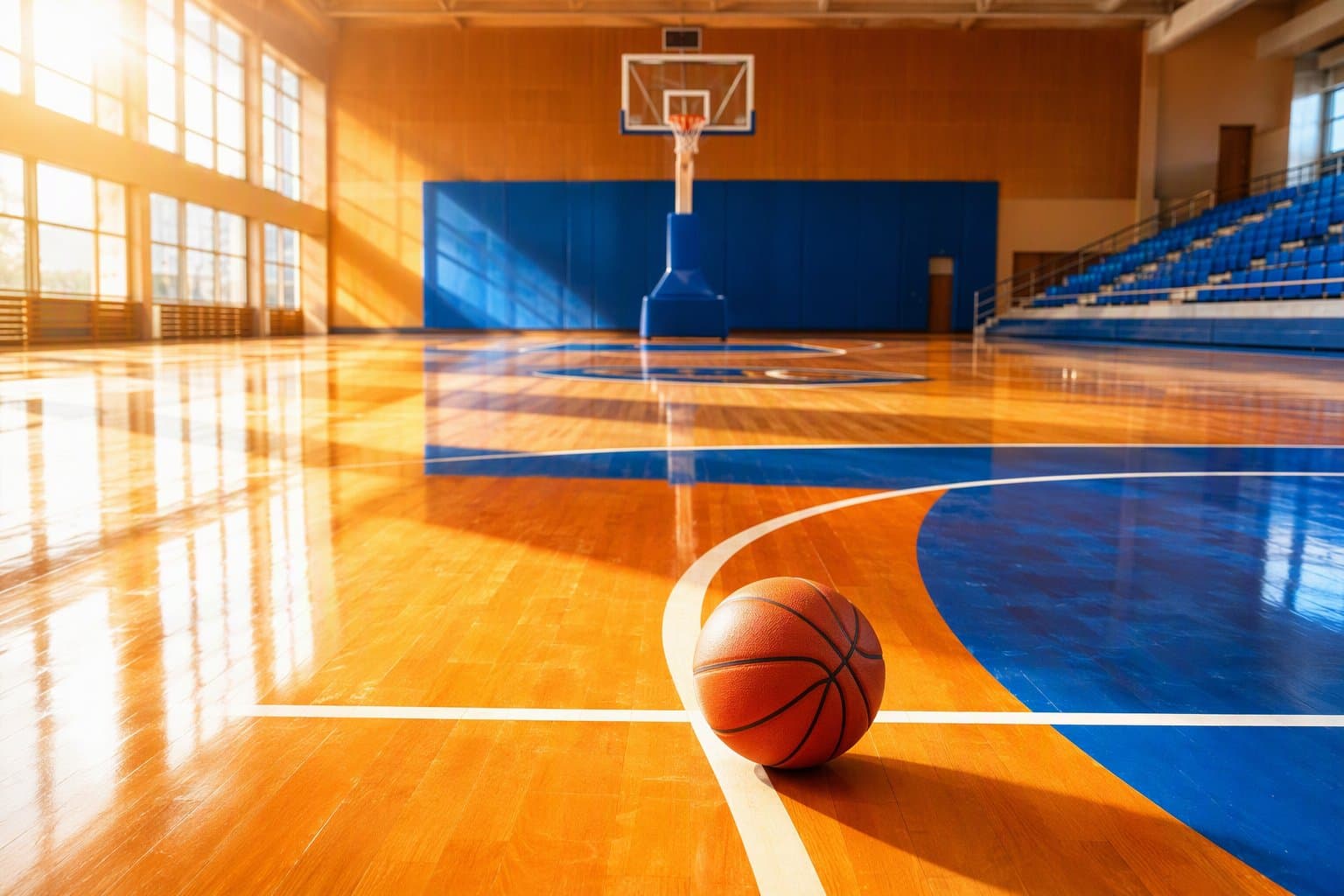 Sunlit Basketball Court - illustration, Jake Team LLC