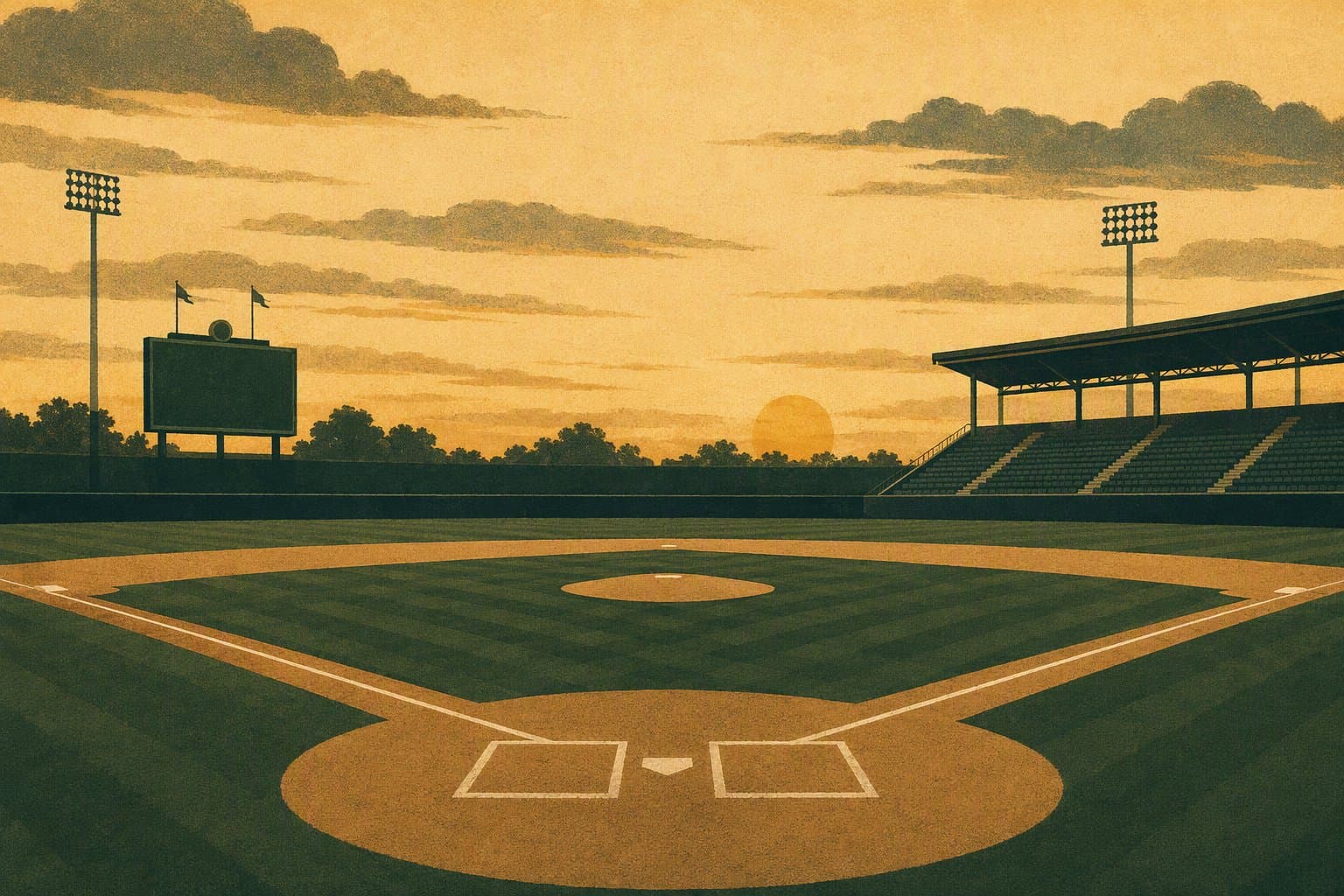 empty baseball stadium - illustration, Jake Team LLC