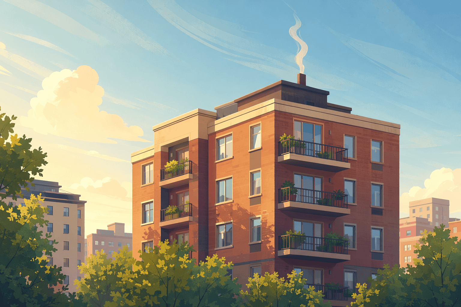 Apartment fire - illustration, Jake Team LLC