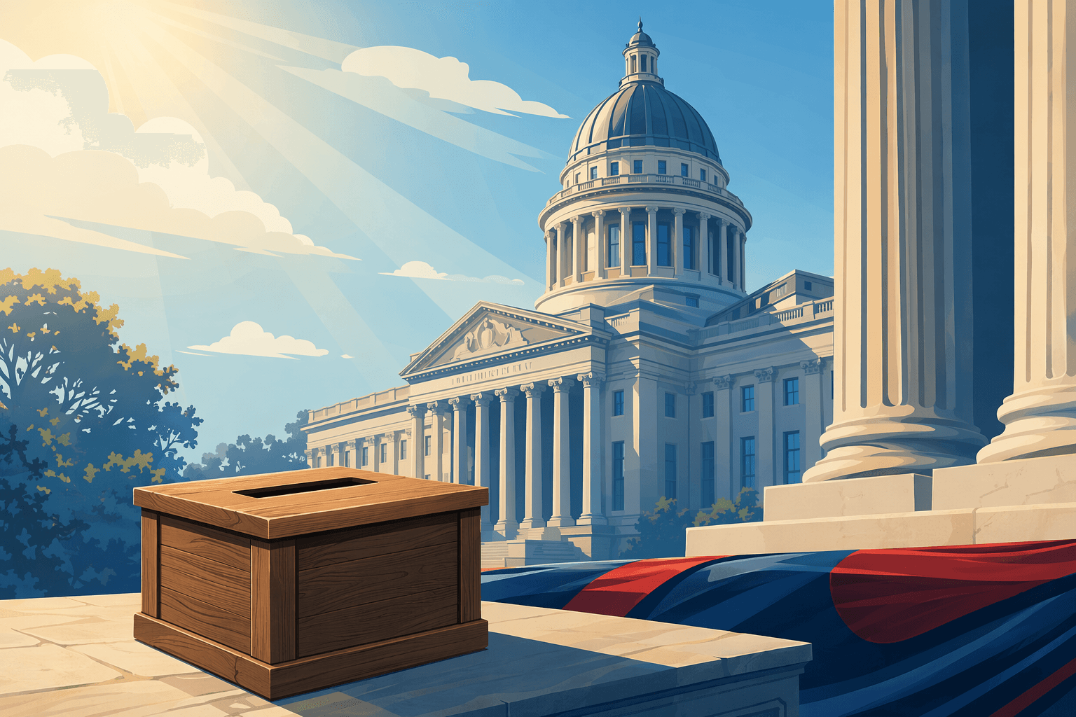 Capitol ballot box - illustration, Jake Team LLC