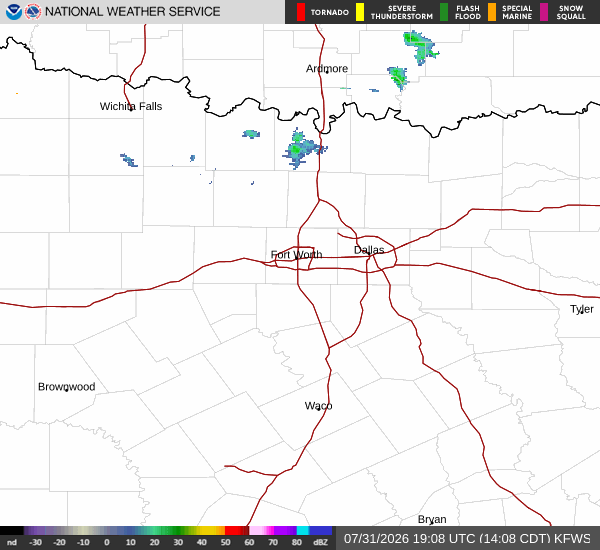 National Weather Service radar for North Texas (KFWS)