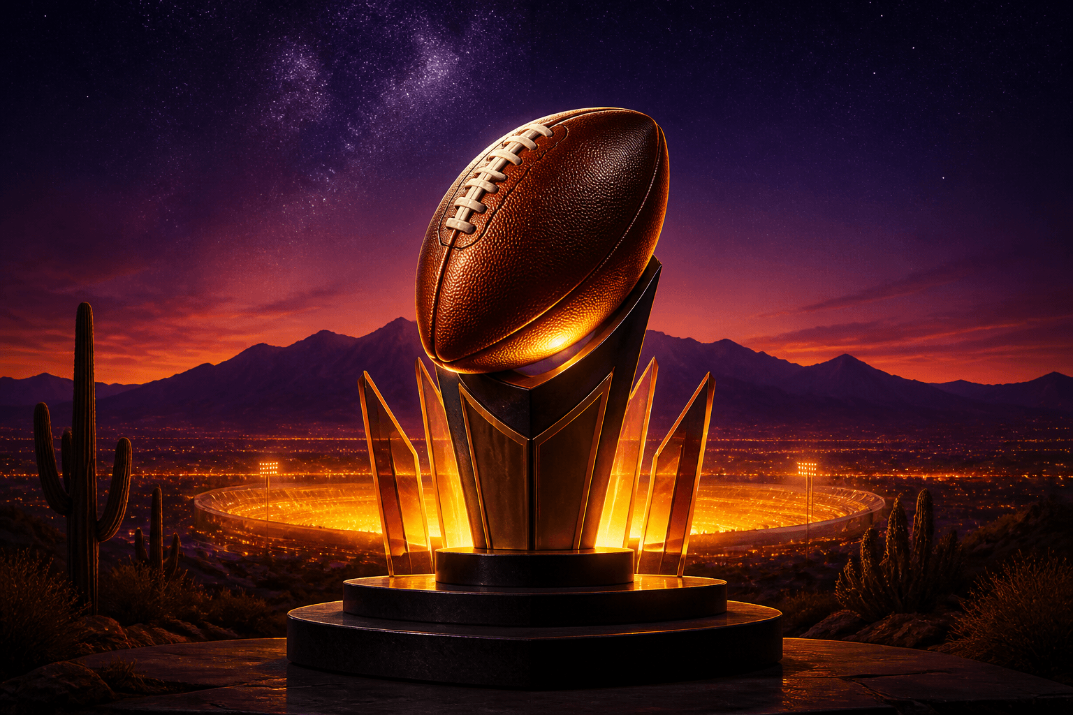 Award-style football emblem illustration, no athletes
