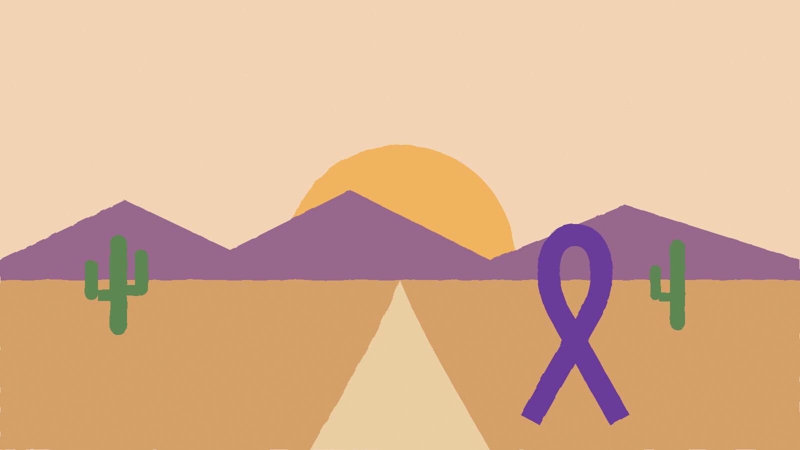 Purple ribbon desert path - illustration, Jake Team LLC